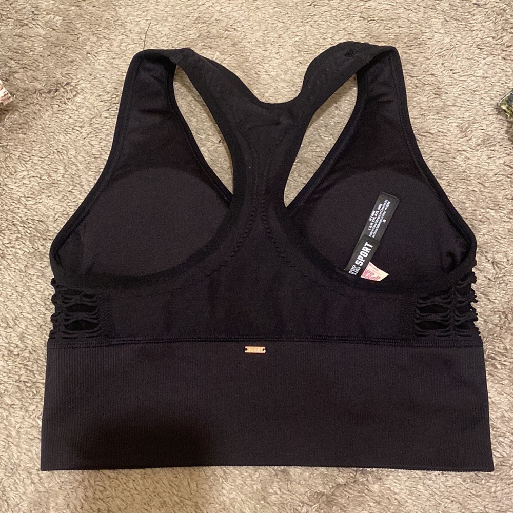 VS PINK SPORT Sports Bra! Black size MEDIUM! NWT NWOT​ - Picture 2 of 3